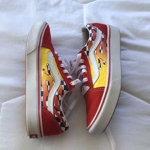 Little Boys Fire Red Vans